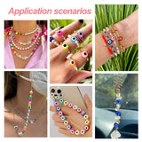 DIY Beaded Dangle Earring Pendant Kit Pink Acrylic Beads Evil Eye Links