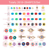 DIY Beaded Dangle Earring Pendant Kit Pink Acrylic Beads Evil Eye Links