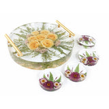 Crystal Epoxy Resin Coaster Mould Round Tray Silicone Mould with Handles