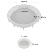 Crystal Epoxy Resin Coaster Mould Round Tray Silicone Mould with Handles