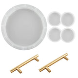 Crystal Epoxy Resin Coaster Mould Round Tray Silicone Mould with Handles