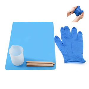 Epoxy Resin Tool Kit Gloves Stirring Bars Silicone Mat Cup 100ml