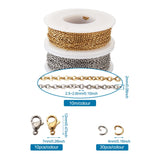 Golden Stainless Steel Cable Chain DIY Jewelry Making Kit