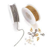 Golden Stainless Steel Cable Chain DIY Jewelry Making Kit