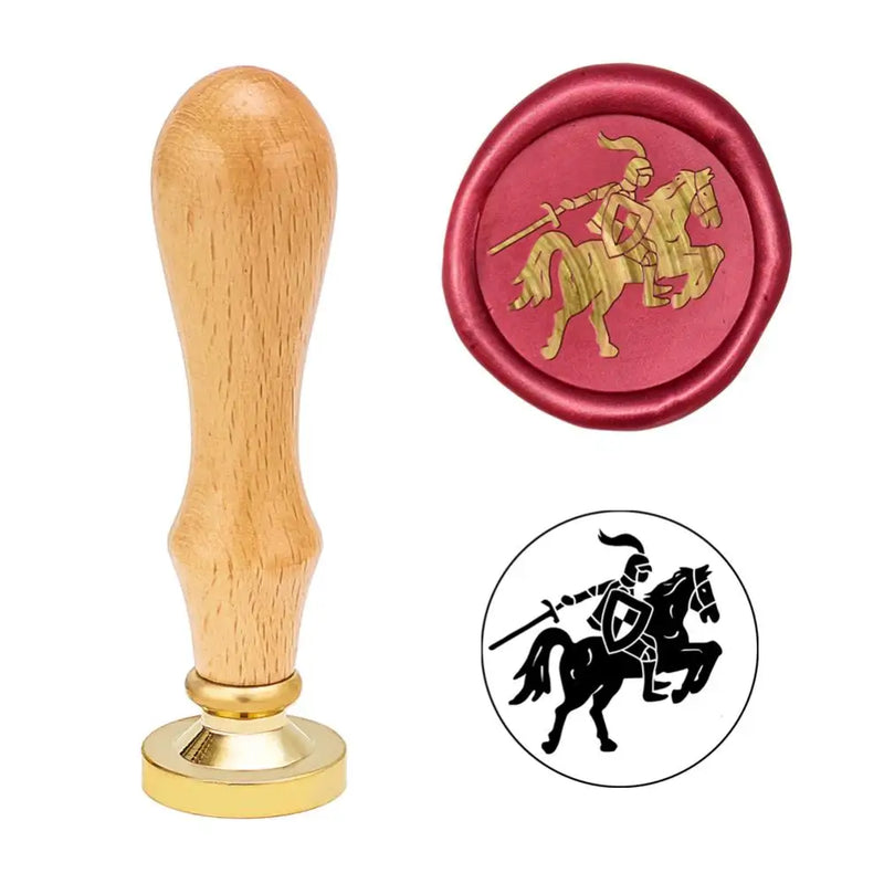 Knight Wax Seal Stamp Wood Handle Vintage Retro Embellishment Invitation