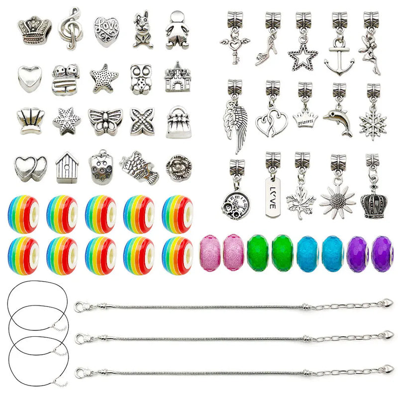 Neon Big Hole Loose Spacer Beads for DIY Bracelet Charms Kit