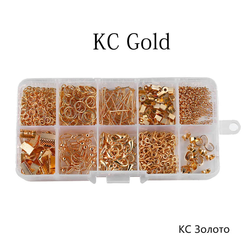 10 Mixed Styles Jewelry Findings Kits for DIY Necklace Earrings