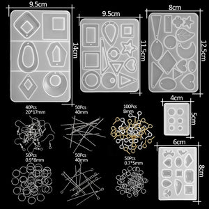 Silicone Epoxy Resin Casting Molds UV Tool Set for DIY Pendant Jewelry Making