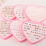 36 Pairs Cartoon Stud Earrings Set, Hypoallergenic, Multicolor