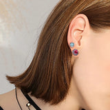 36 Pairs Cartoon Stud Earrings Set Crystal Hypoallergenic Plastic Jew