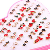 36 Pairs Cartoon Stud Earrings Set, Hypoallergenic, Multicolor
