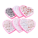 36 Pairs Cartoon Stud Earrings Set, Hypoallergenic, Multicolor