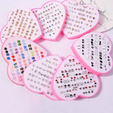 Multicolor Crystal Stud Earrings Set For Women