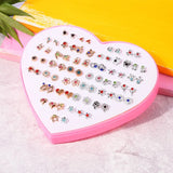 Multicolor Crystal Stud Earrings Set For Women