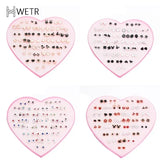 Multicolor Crystal Stud Earrings Set For Women