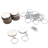 Wood Slices Discs Round Wooden Key Tags Blank Key Chains Keychain Supplies