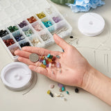 Gemstone Beads & Copper Wire Jewelry Findings Set for DIY Making F50