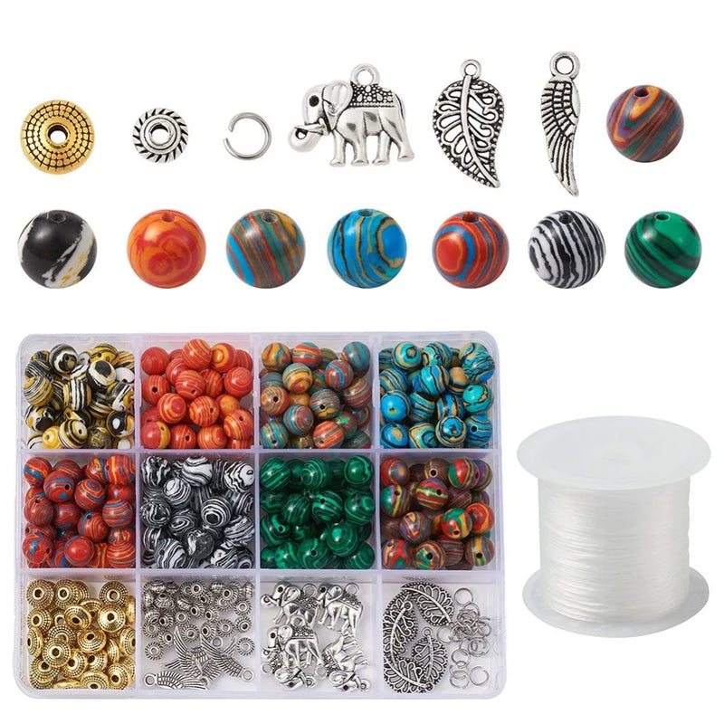 Gemstone Beads & Copper Wire Jewelry Findings Set for DIY Making F50