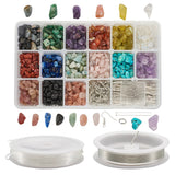 Gemstone Beads & Copper Wire Jewelry Findings Set for DIY Making F50