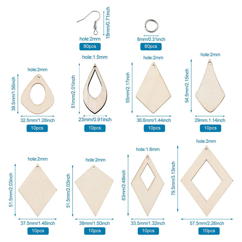 Natural Wood Big Pendants for DIY Jewelry Making