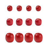 Wooden Barrel Rondelle Big Hole Beads for Jewelry Macrame Crafts Red Brown