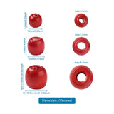 Wooden Barrel Rondelle Big Hole Beads for Jewelry Macrame Crafts Red Brown