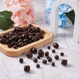 Wooden Barrel Rondelle Big Hole Beads for Jewelry Macrame Crafts Red Brown