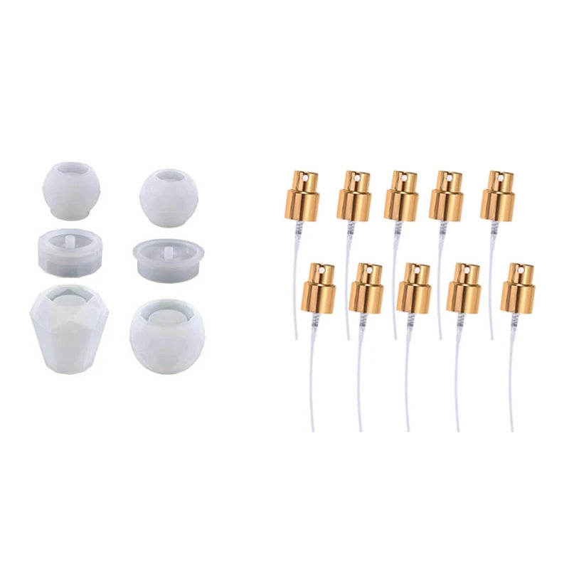 Perfume Bottle Silicone Mold with 10 Sprayer Heads