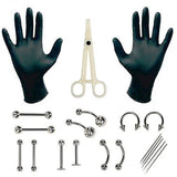 Piercing Jewelry Needles Kit for Belly Tongue Eyebrow Nipple Lip Nose