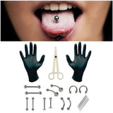 Piercing Jewelry Needles Kit for Belly Tongue Eyebrow Nipple Lip Nose