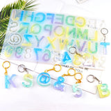 Silicone Alphabet Resin Molds Metal Keychain DIY Kit
