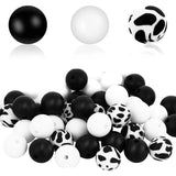 12Mm Round Cow Print Silicone Beads for Keychain Making