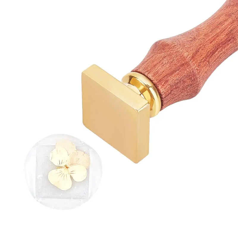 Stamp Making Kit with Pear Wood Handle and Blank Brass Stamp Square Head