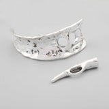 Tibetan Silver/Brown/Gold Half Cuff Clasp For Leather Bracelet