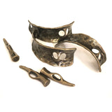 Tibetan Silver/Brown/Gold Half Cuff Clasp For Leather Bracelet