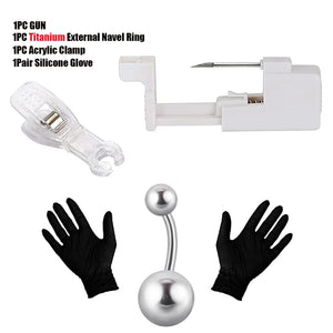 Titanium Body Jewelry Piercing Gun Kit