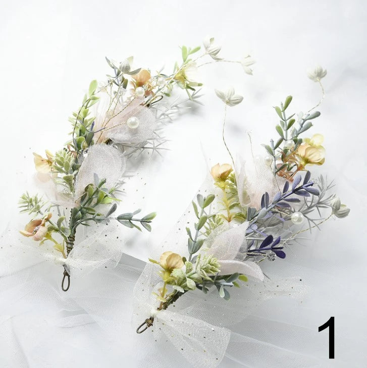Feather Crystal Side Clip Bridal Headdress Hairpins Headband Wedding Accessories