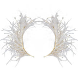 Feather Crystal Side Clip Bridal Headdress Hairpins Headband Wedding Accessories