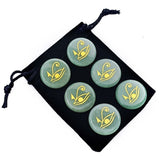6Pcs Natural Crystal Agates Carnelian Aventurine Jade Engraved Horus Eye Handle