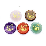6Pcs Natural Crystal Agates Carnelian Aventurine Jade Engraved Horus Eye Handle