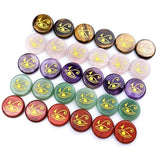 6Pcs Natural Crystal Agates Carnelian Aventurine Jade Engraved Horus Eye Handle