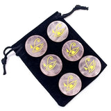 6Pcs Natural Crystal Agates Carnelian Aventurine Jade Engraved Horus Eye Handle
