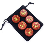 6Pcs Natural Crystal Agates Carnelian Aventurine Jade Engraved Horus Eye Handle