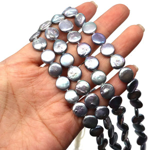 10-11mm Natural Freshwater Pearl Button Beads DIY Necklace Bracelet Earrings