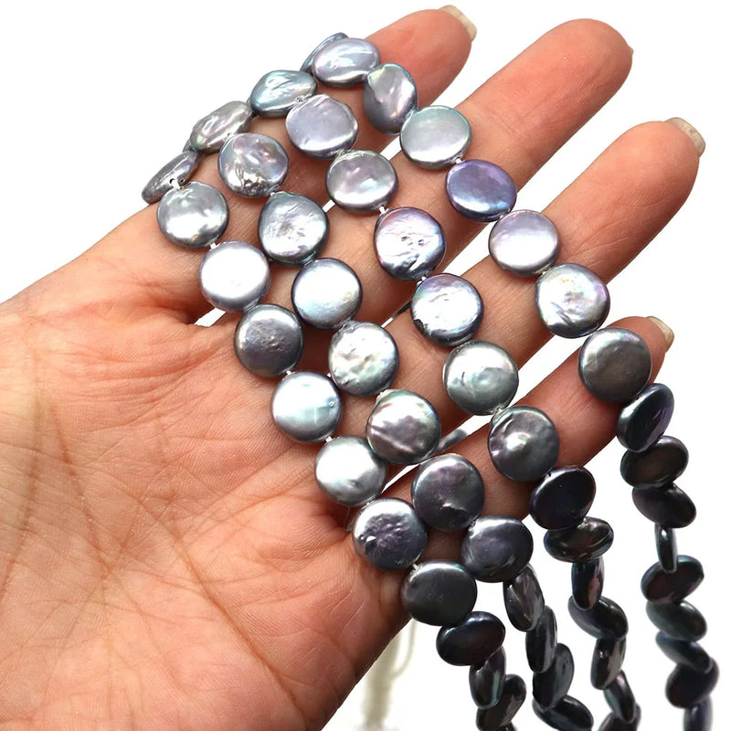 10-11mm Natural Freshwater Pearl Button Beads DIY Necklace Bracelet Earrings