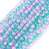 4mm Crackle Glass Beads Strands Round Mixed for Jewelry DIY