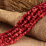 Natural Red Coral Stone Beads 5-8mm, 80cm for DIY Jewelry Making