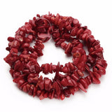 Natural Red Coral Stone Beads 5-8mm, 80cm for DIY Jewelry Making