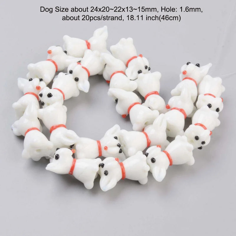 Bumpy Lampwork Frog Dog Beads Strand for Jewelry Making