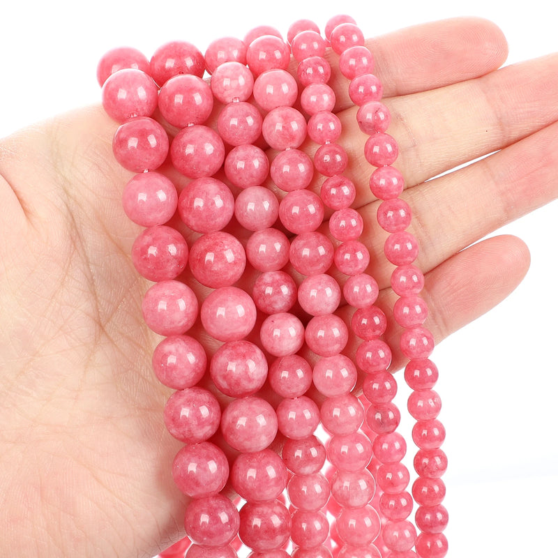 Natural Stone Rhodochrosite Round Beads Loose Spacer Bead For Jewelry Making